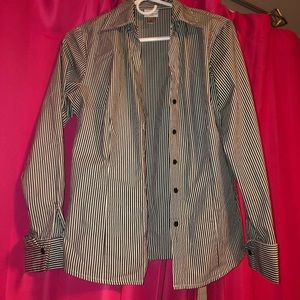 Gray And White Striped Dress Shirt